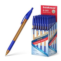 Ручка автоматическая шариковая 0.7мм 58090 R-301 Amber Matic Grip синяя ErichKrause