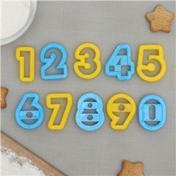 Набор форм для вырезания печенья Доляна «Цифры», 10 шт, цвет МИКС