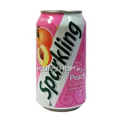 Корейский напиток Sparkling (персик) Lotte 355 мл,