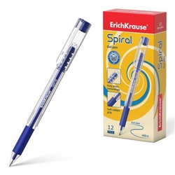 Ручка гелевая Spiral 0.5мм синяя, с грипом 48177 ErichKrause