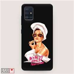 Матовый силиконовый чехол Wake up and be awesome vector на Samsung Galaxy A51