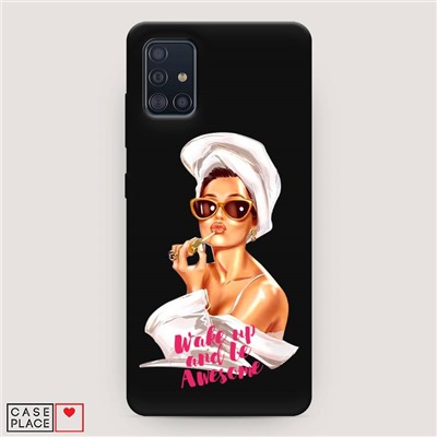 Матовый силиконовый чехол Wake up and be awesome vector на Samsung Galaxy A51