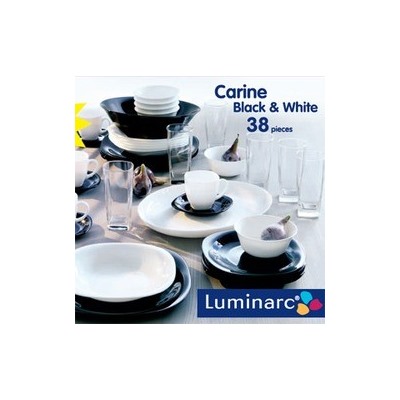 Столовый сервиз Luminarc CARINE Карина черный/белый 38 пр.