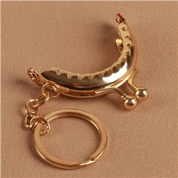 Фермуар пришивной «Полукруг», с кольцом, 5,3 × 4,5 см, цвет золотой