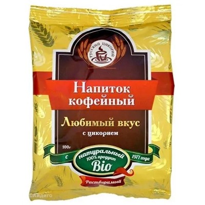 Напиток кофейный растворимый с цикорием "Любимый вкус" 100гр. в пакете