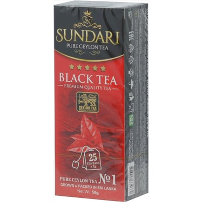 Sundari. Black tea 50 гр. карт.пачка, 25 пак.