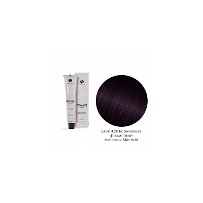 Adricoco, Miss Adri - крем-краска для волос (4.20 Коричневый фиолетовый), 100 мл