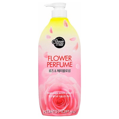 Парфюмированный гель для душа роза Shower Mate Flower Perfume Body Wash Rose, Kerasys, Корея, 900 мл Акция