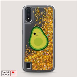 Жидкий чехол с блестками Mr Avocado на Samsung Galaxy A01