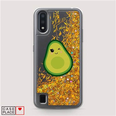 Жидкий чехол с блестками Mr Avocado на Samsung Galaxy A01