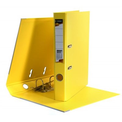 Папка-регистратор 55 мм PVC 2-стор. желтый, с уголками P2PVC-55/Yel inФОРМАТ