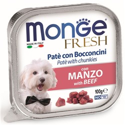 Влажный корм Monge Dog Fresh для собак, говядина, ламистер, 100 г