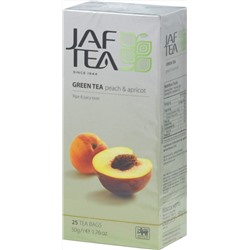 JAF TEA. Зеленый. Персик-абрикос карт.пачка, 25 пак.
