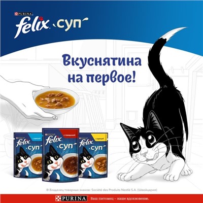 Влажный корм FELIX Суп с треской, для кошек, 48 г