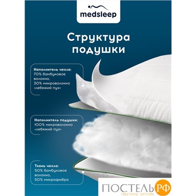 MedSleep DAO Подушка детская со съемным стеганым чехлом 40х60,1пр,микробамбук/бамбук/микровол.