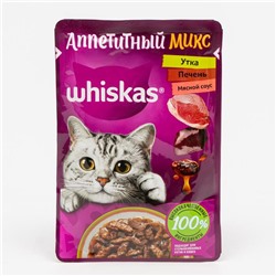 Влажный корм Whiskas для кошек, рагу утка/печень, 75 г