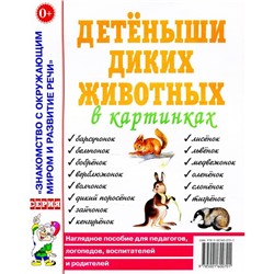 Детеныши диких животных в картинках. Наглядное пособие для педагогов, логопедов, воспитателей и родителей