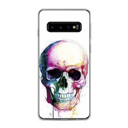 Силиконовый чехол Череп разводы краски на Samsung Galaxy S10