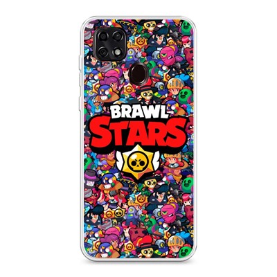 Силиконовый чехол Все герои Brawl Stars на ZTE Blade 20 Smart