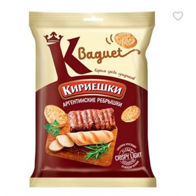 «Кириешки Baguet», сухарики со вкусом аргентинских ребрышек, 50 гр.