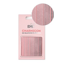 EMI, Charmicon 3D Silicone Stickers - 3D-наклейки для ногтей №118 (Линии серебро)