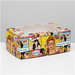 Упаковка на 6 капкейков с окном "Pop-art", 25 х 17 х 10 см