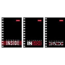 Записная книжка на спирали А7 40л клетка "INSIDE" (076718) Хатбер