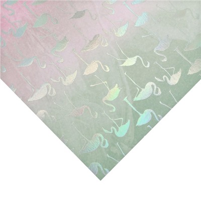 Бумага для скрапбукинга с голографическим фольгированием «Яркие фламинго», 20 × 21.5 см, 250 г/м