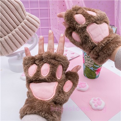 Перчатки без пальцев «Кошачьи лапки»