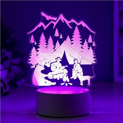 Светильник "Туризм" LED RGB от сети 9,5х13х18 см