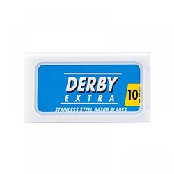 Лезвия для бритья классические двусторонние Derby Extra Blue 10шт. (1X10шт. =10 лезвий) (Pillar Box.)