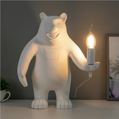 Настольная лампа Bear 1x40Вт E14 белый 30x30x41см