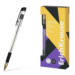 Ручка шариковая ULTRA-30 Gold Stick&Grip Classic, Super Glide Technology черная 0.7мм 61111 ErichKrause