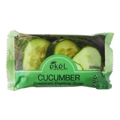 Ekel Мыло косметическое с экстрактом огурца / Peeling Soap Cucumber, 150 г