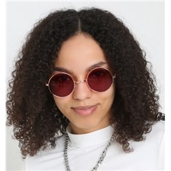 Солнцезащитные очки, круглые, коричневые, арт.222.084