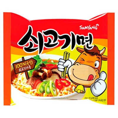 Лапша со вкусом говядины Согогимен Samyang, Корея, 120 г Акция