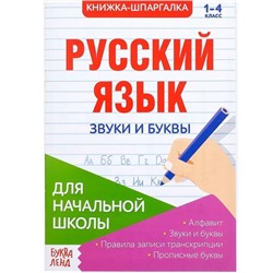 081-3309 Шпаргалка по русскому языку «Звуки и буквы», 8 стр.