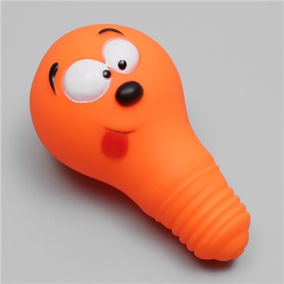 Игрушка пищащая "Лампочка" для собак, 10,5 x 6 см, оранжевая