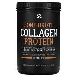 Sports Research, Коллагеновый протеин Bone Broth, шоколад, 480 г (1,06 фунта)