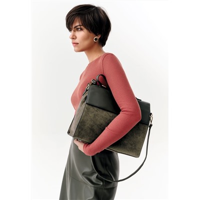 Женская сумка-флэп, цвет хаки