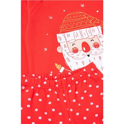 Пижама детская Crockid К 1568 насыщенно-красный, зимний снег