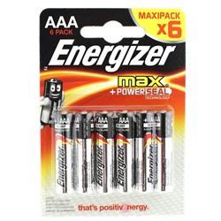Батарейка ENERGIZER Industrial/MAX ААA 1.5V/LR06 (6 шт.) (Щелочной элемент питания)