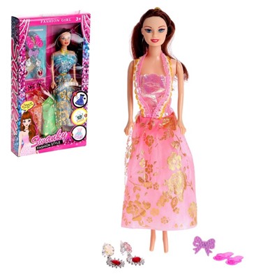 Кукла-модель "Катя" с набором платьев и аксессуарами МИКС 7558973