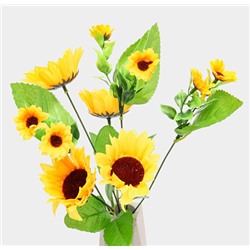 Цветы искусственные декоративные Букет подсолнухов (4 крупных + 8 маленьких цветков)