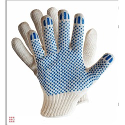 Рабочие перчатки ХБ с ПВХ класс-7,5 нитей-5, 10 пар