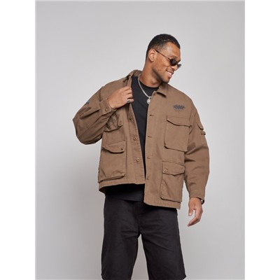 Джинсовая куртка мужская коричневого цвета 12776K