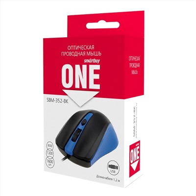 Мышь оптическая Smart Buy SBM-352-BK ONE (blue/black)