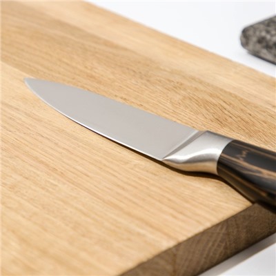 Нож кухонный Доляна Zeus, овощной, 9,5 см, цвет чёрный