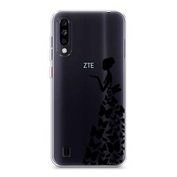 Силиконовый чехол Дама в бабочках на ZTE Blade A7 (2020)