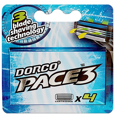 Кассеты для бритвы DORCO PACE-3 (4 шт.), TRA1040